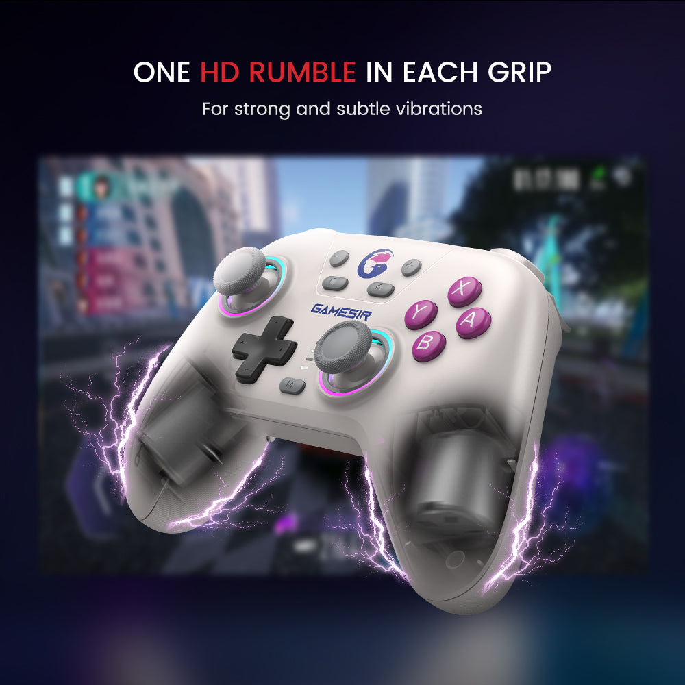 one HD rumble in each gripfor strong and subtle vibrations