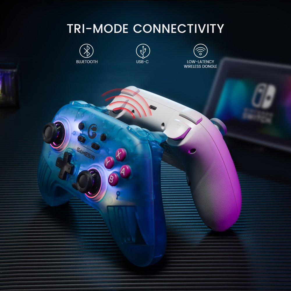 Wireless and wired connectivity options: Bluetooth, 2.4GHz dongle, and USB-C cable for multi-device compatibility.