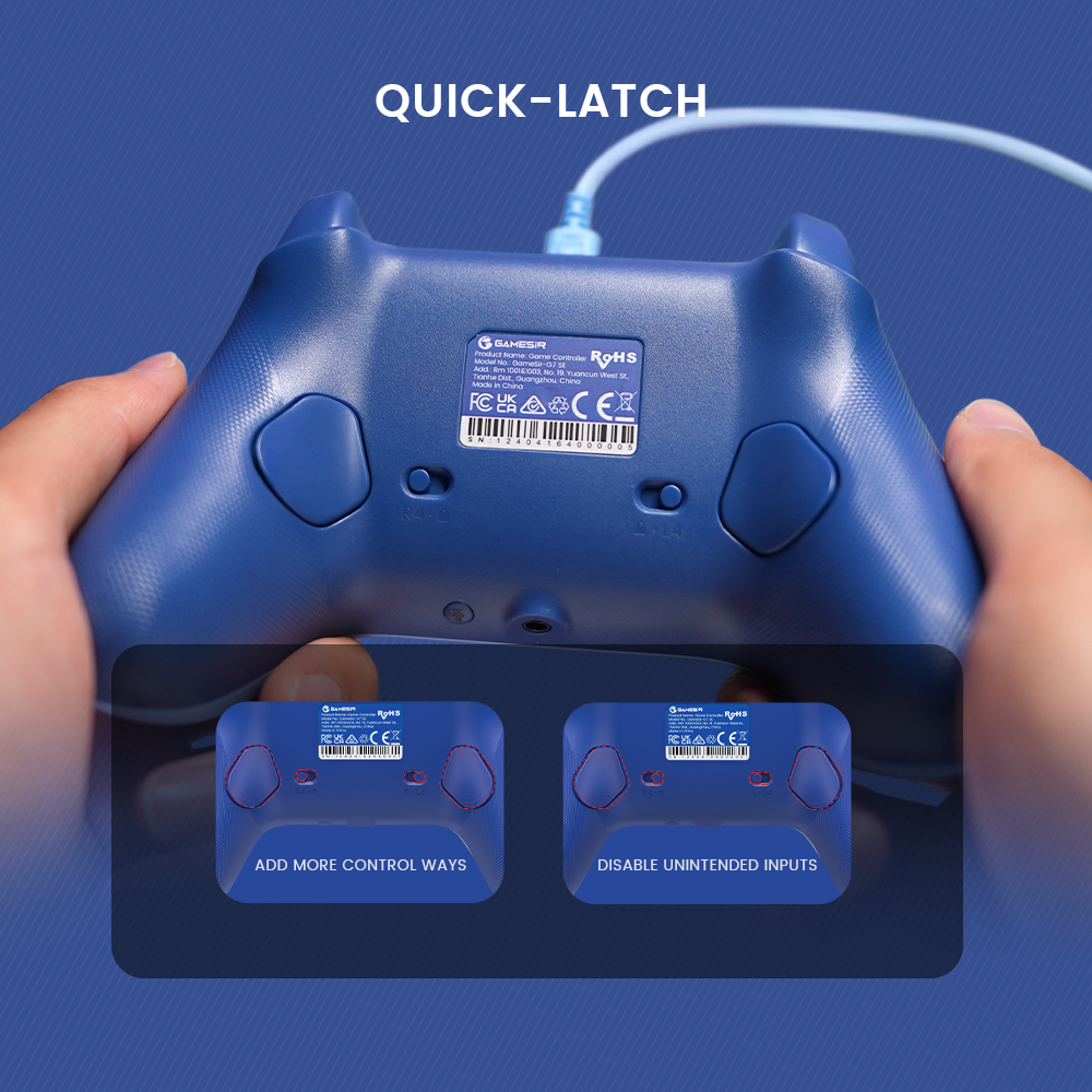 Features two quick-latch back buttons for easy toggling, instantly enable or disable them for tailored gameplay
