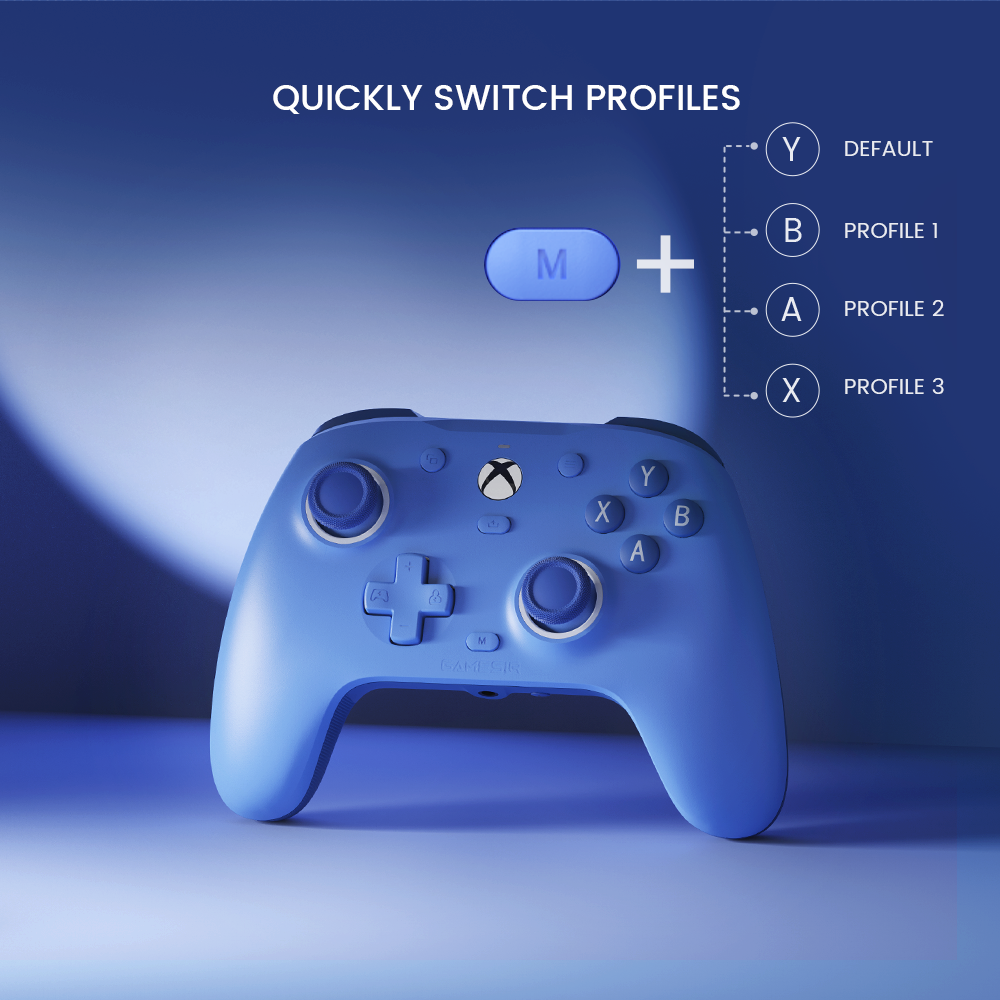 Quick profile switching with simple button combinations for fast game-specific setups