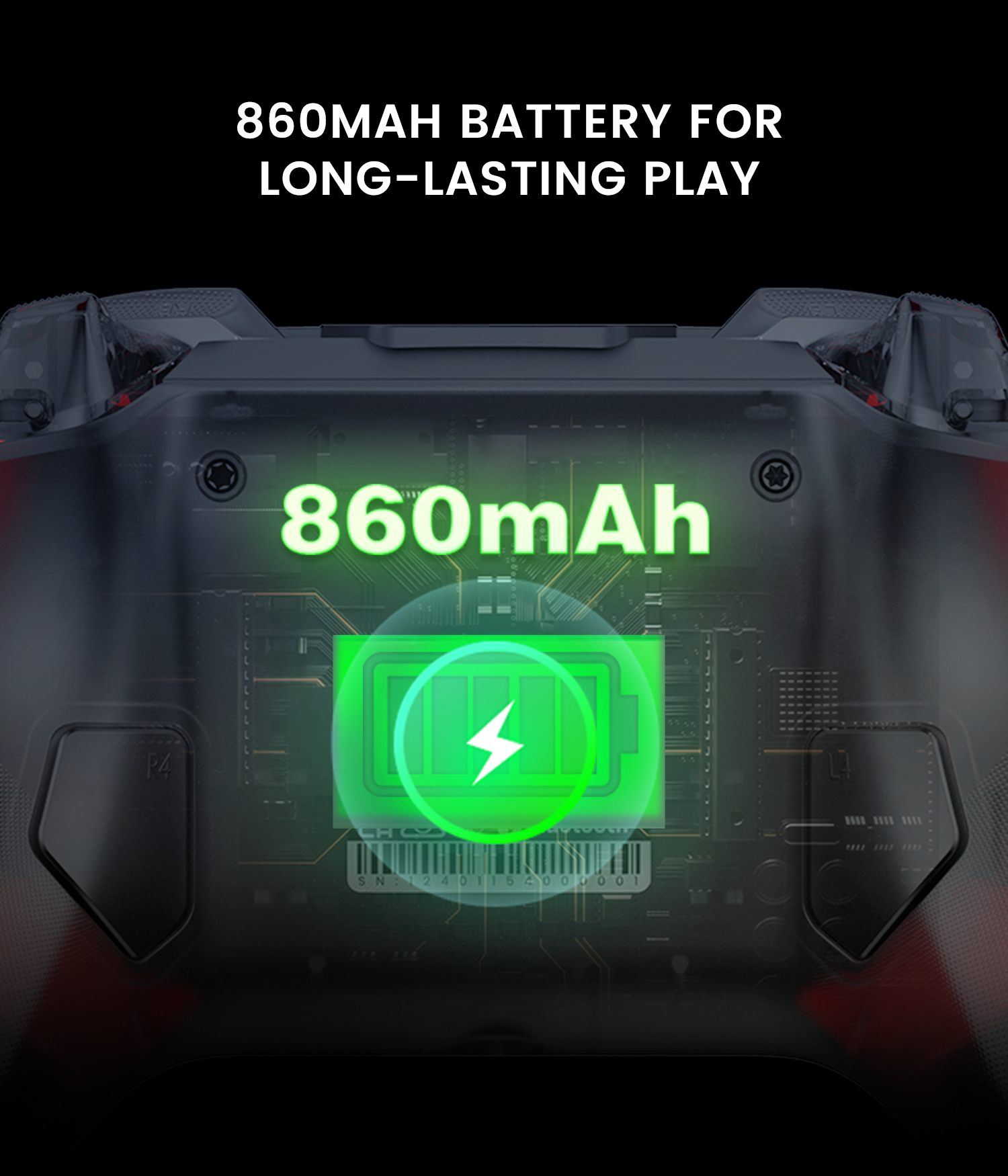 860mAh battery for long-lasting play