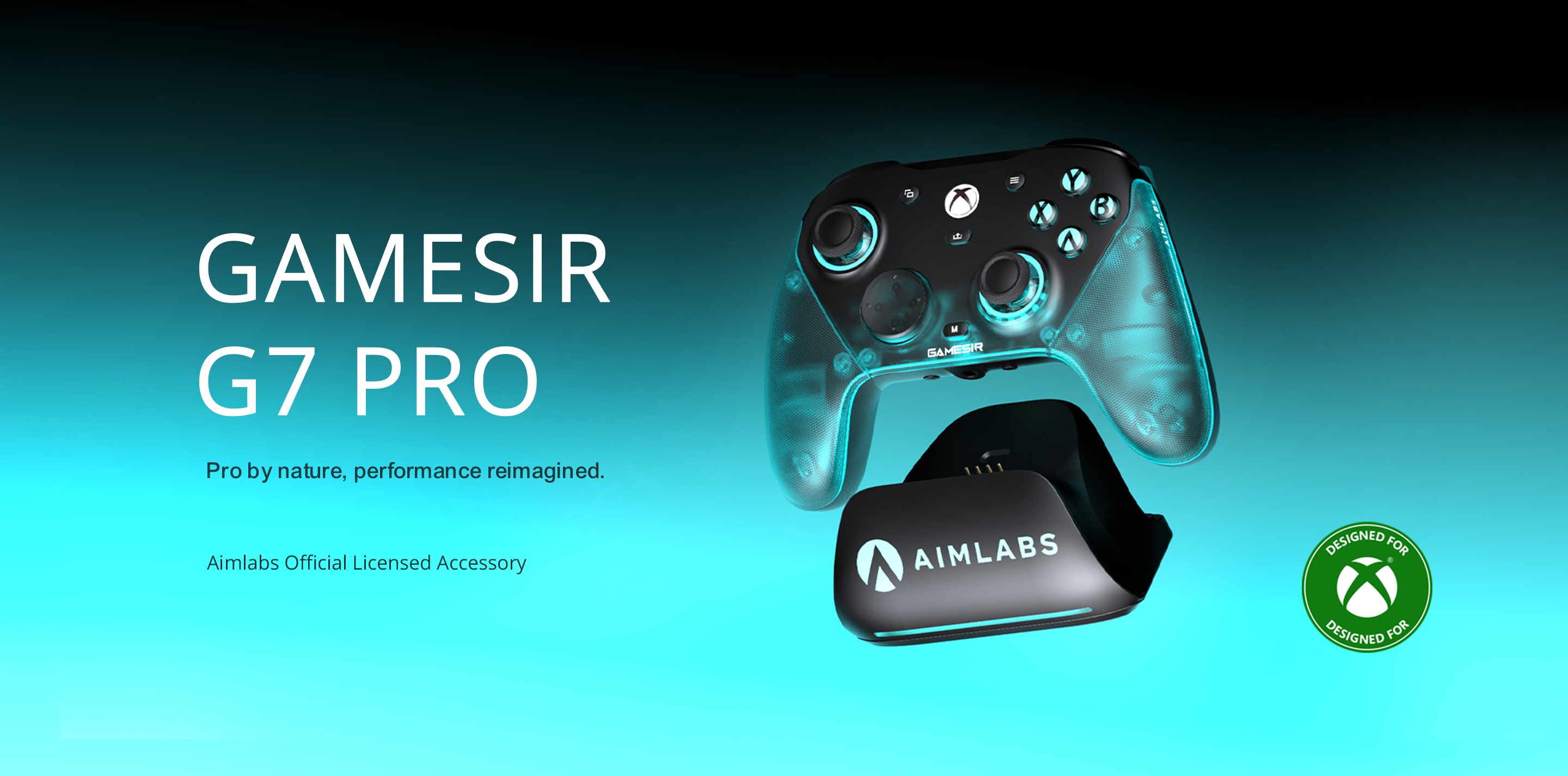 This image showcases the GameSir G7 Pro, an