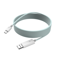 GameSir 3M USB Cable, nylon-braided, USB-A to USB-C, light cyan.