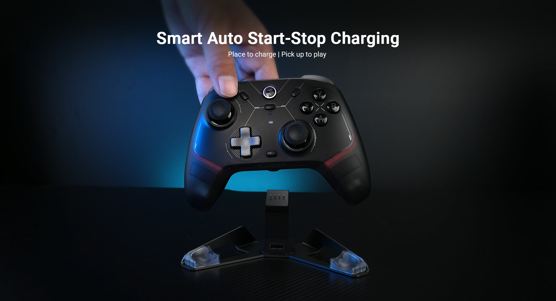 Gamesir cyclone 2 charging station: smart auto start-stop charging