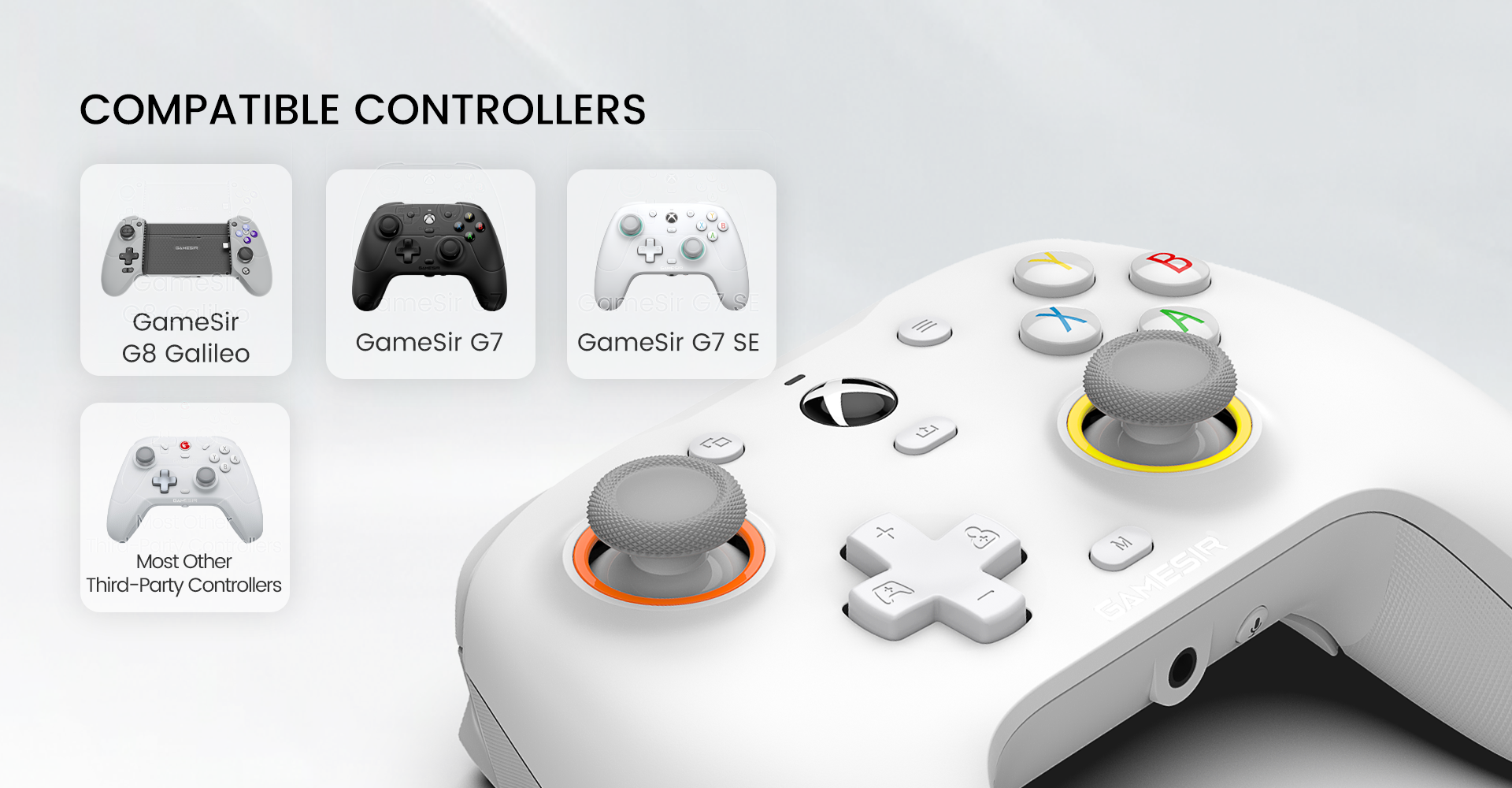 Colorful anti-friction rings, compatible with most GameSir controllers