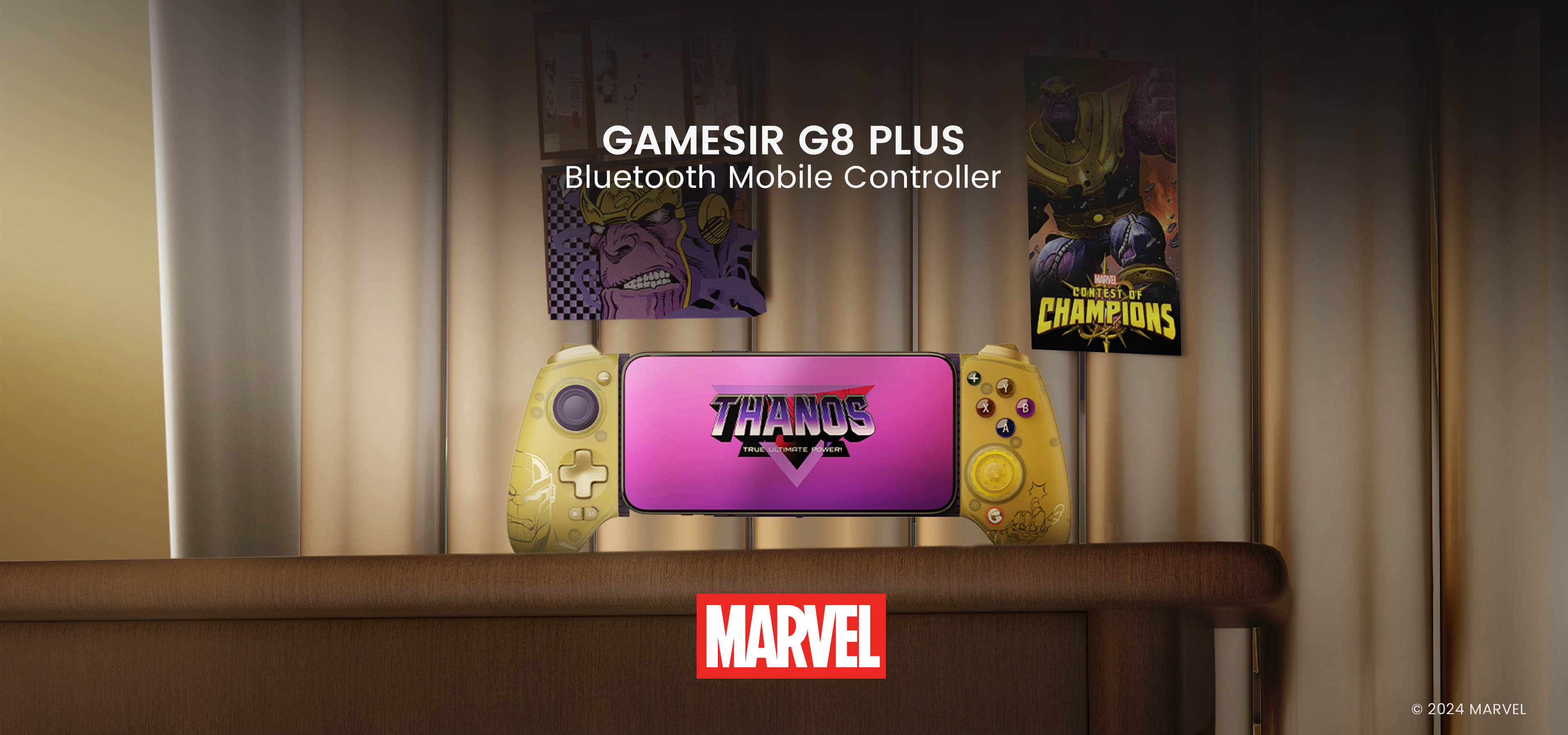 GameSir G8 Plus Bluetooth mobile controller for Switch, iOS, Android, tablets, and PC, special Thanos edition, officially licensed by Marvel