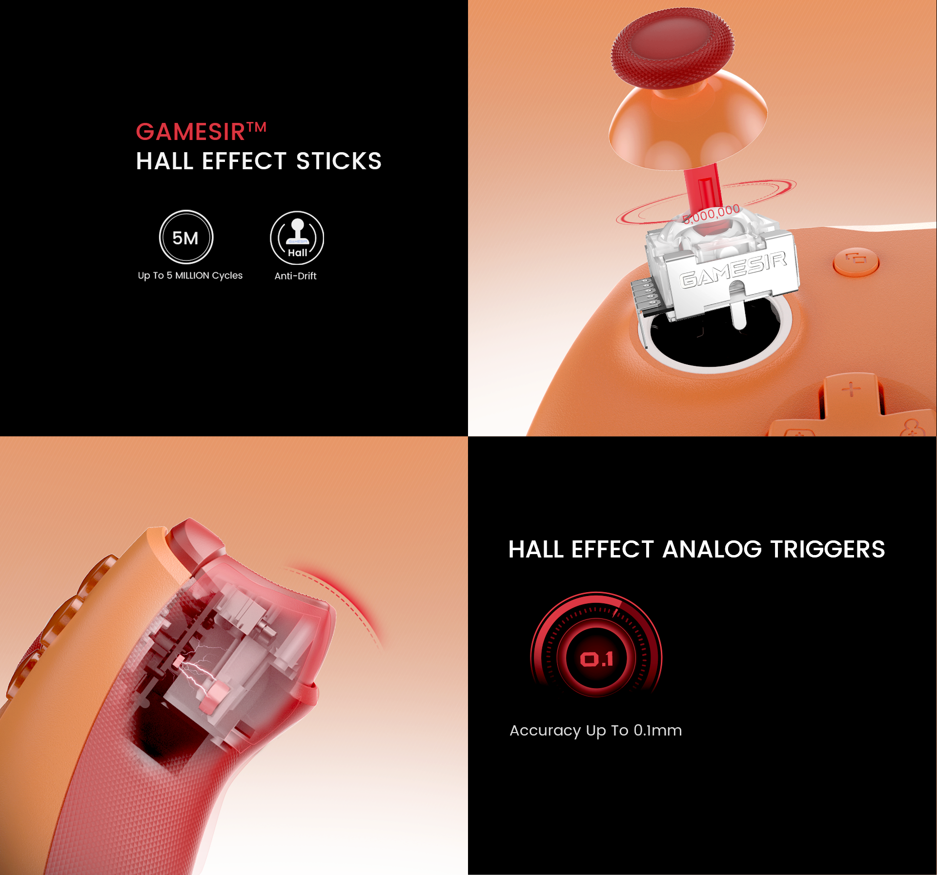 Xbox-licensed controller with Hall Effect sticks and triggers for anti-drift precision and durability
