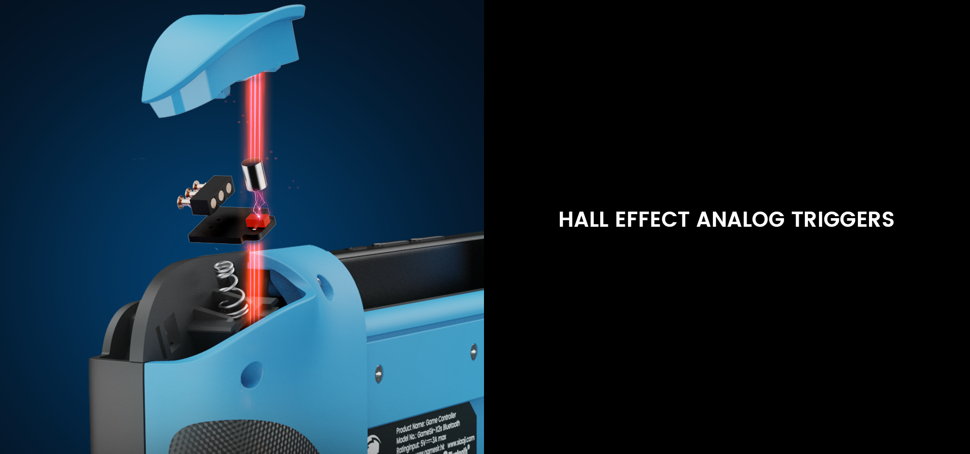 Hall Effect analog triggers for accurate and smooth gameplay