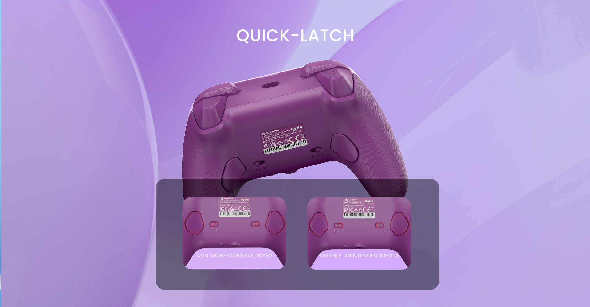 Features two quick-latch back buttons for easy toggling, instantly enable or disable them for tailored gameplay