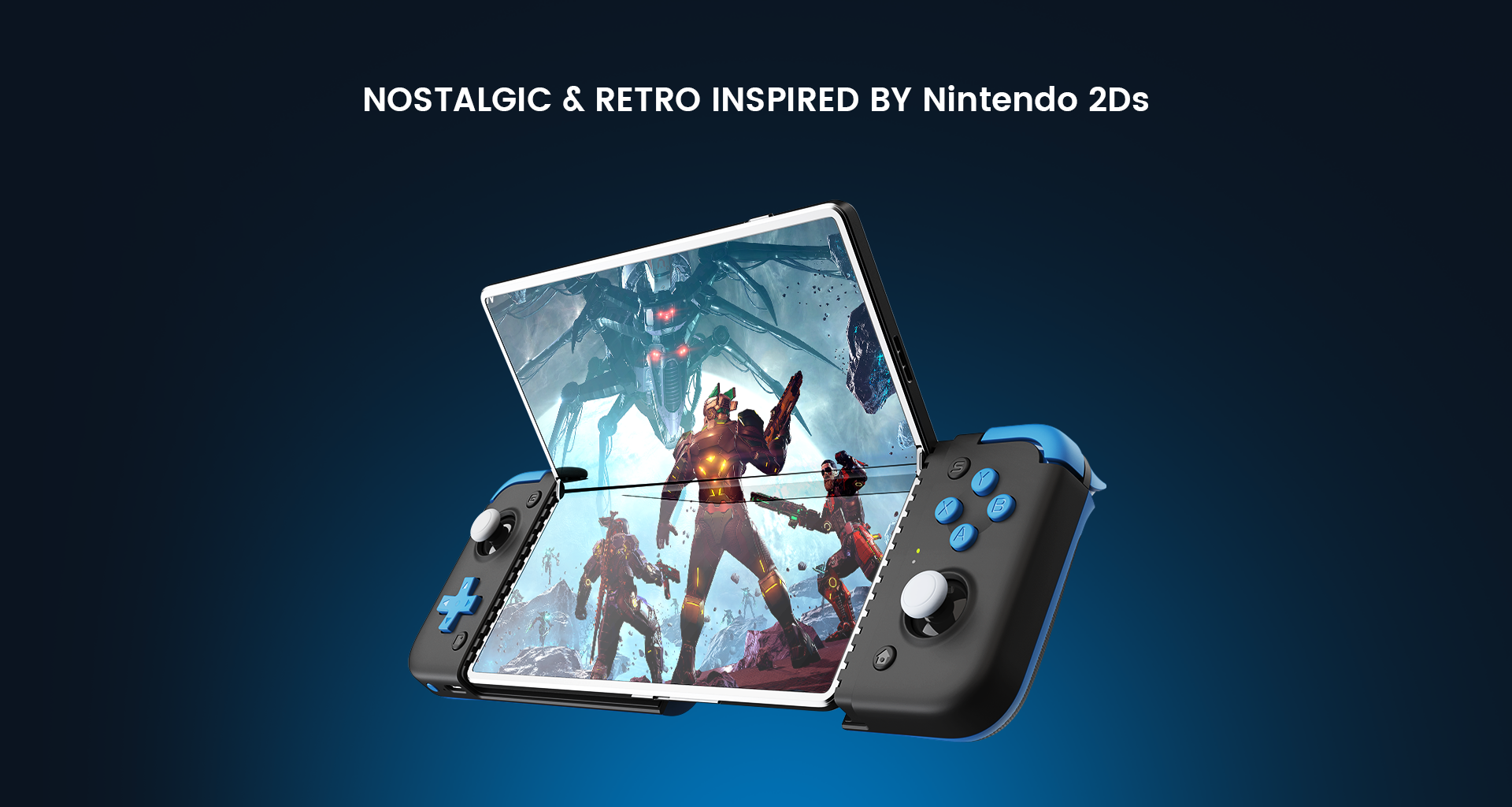 Nostalgic and retro dual-color design inspired by Nintendo 2DS