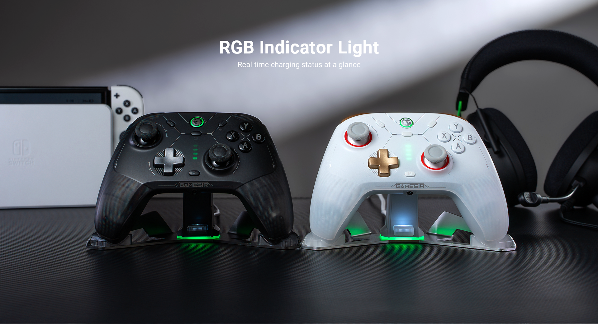 Gamesir cyclone 2 charging station with RGB Indicator Light