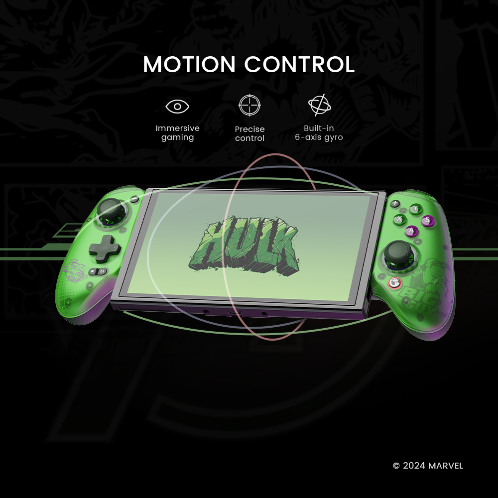 Motion control with built-in 6-axis gyroscope, allows for single-press wake-up with the Switch, offers immersive gaming and precise control