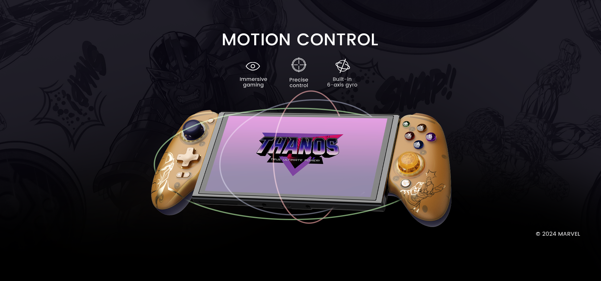 Motion control with built-in 6-axis gyroscope, allows for single-press wake-up with the Switch, offers immersive gaming and precise control