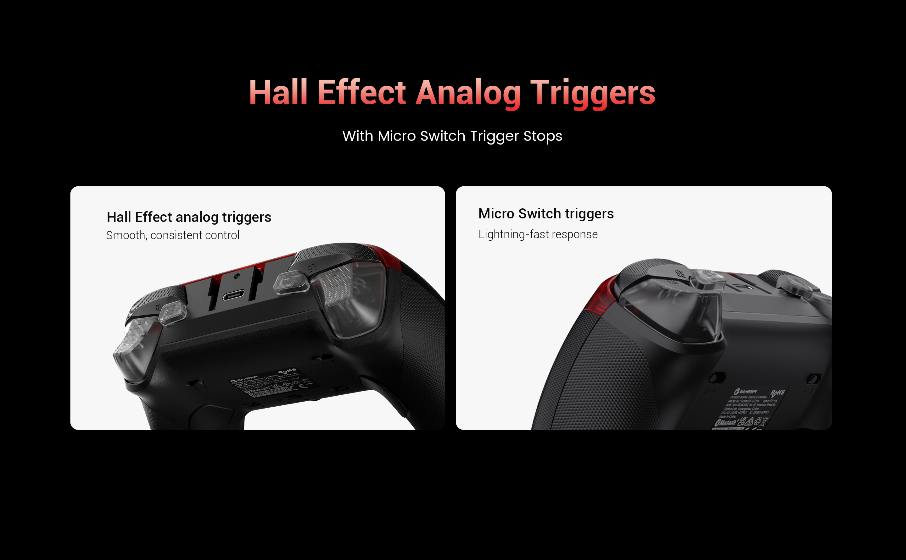 GameSir™ Hall Effect Sticks & Membrane Hair Triggers of X5 Lite