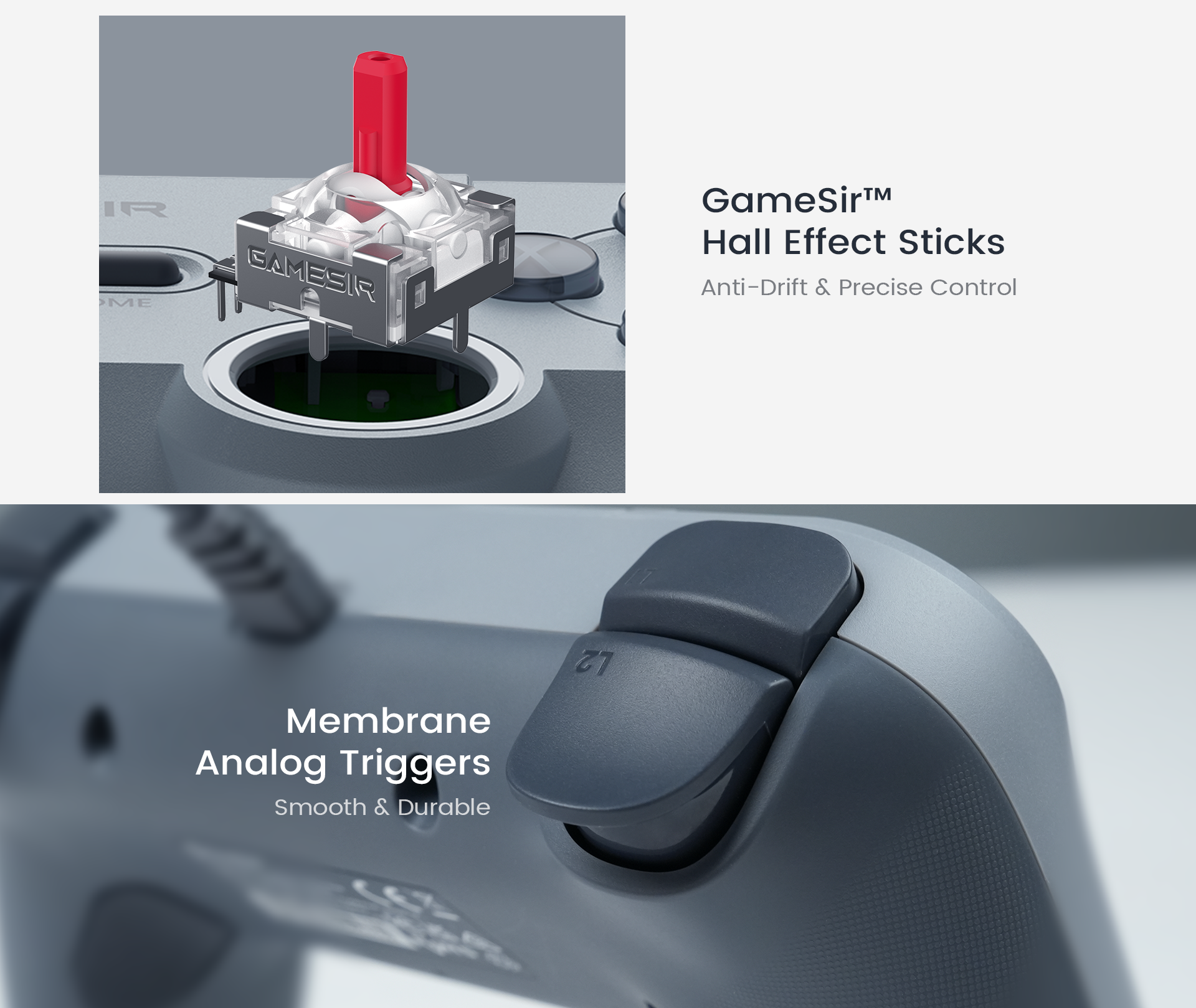 GameSir™ Hall Effect Sticks & Membrane Hair Triggers of X5 Lite