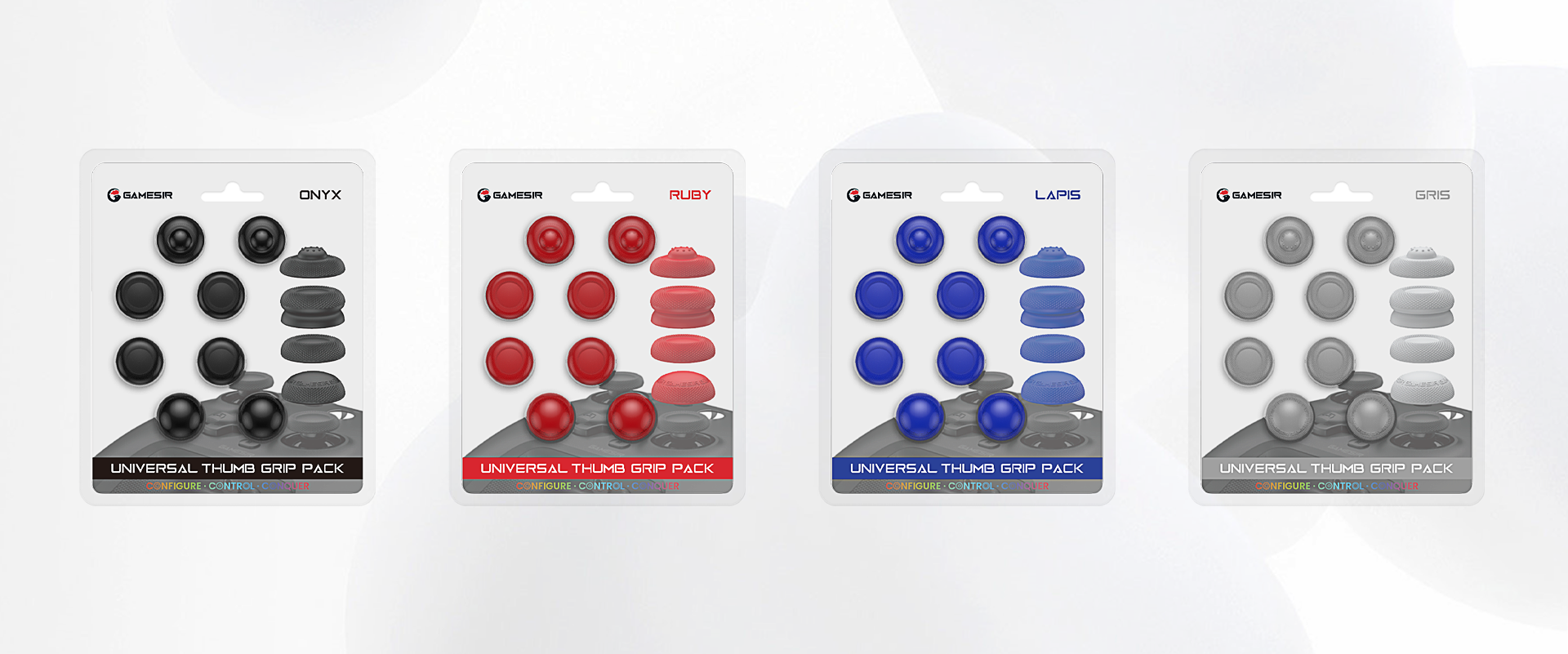 GameSir red, blue, gray, black thumb grip caps