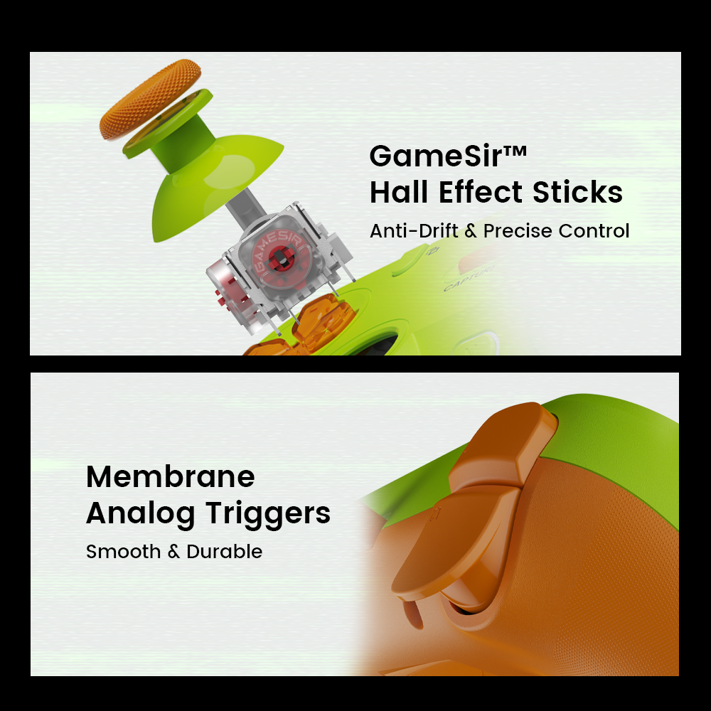 GameSir™ Hall Effect Sticks & Membrane Hair Triggers of X5 Lite