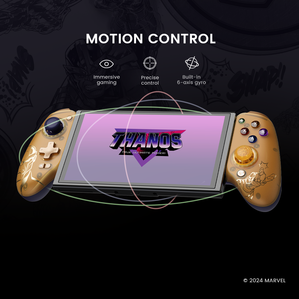Motion control with built-in 6-axis gyroscope, allows for single-press wake-up with the Switch, offers immersive gaming and precise control