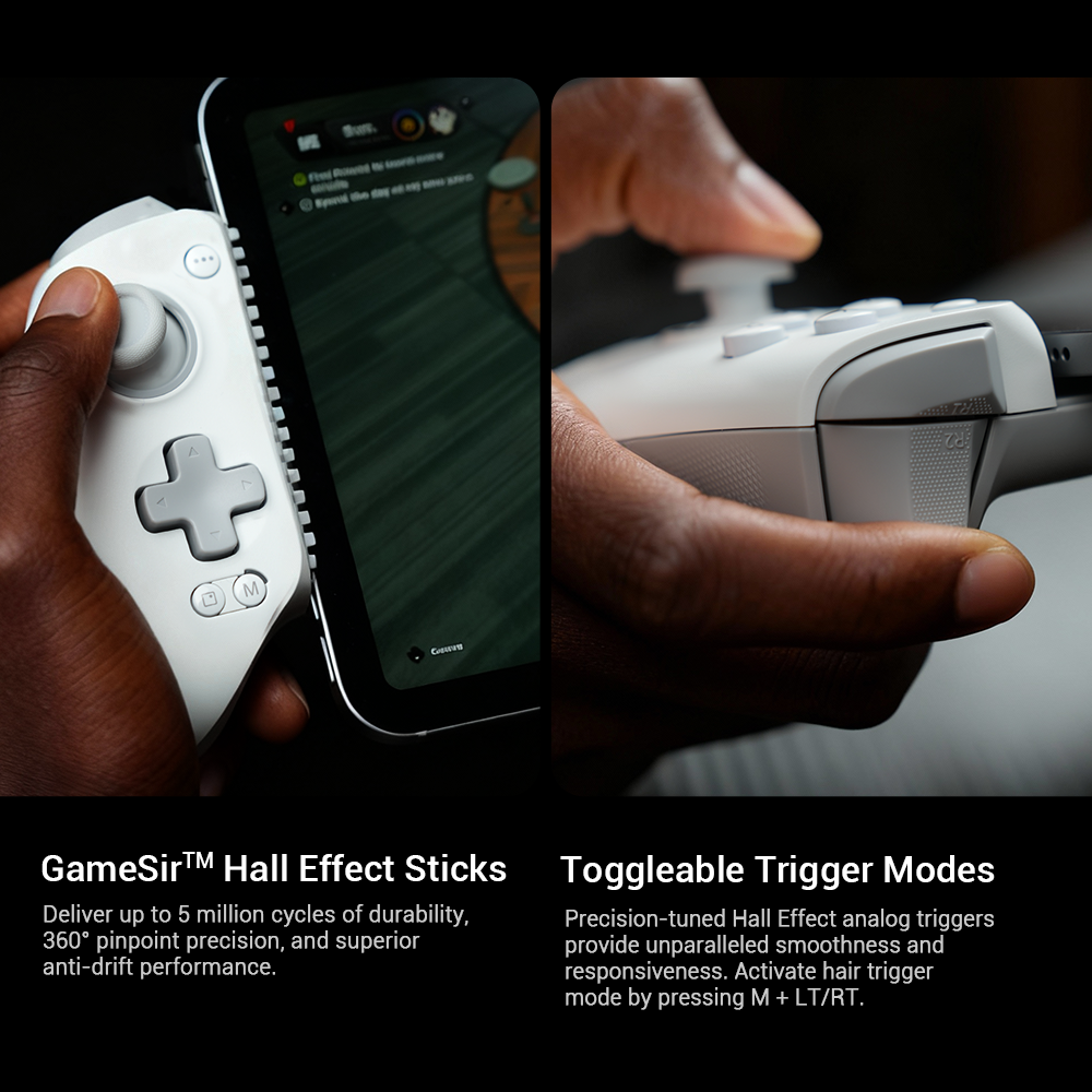 Features togglable trigger mode, Hall Effect analog triggers for racing games, Hall Effect hair triggers for FPS or action games