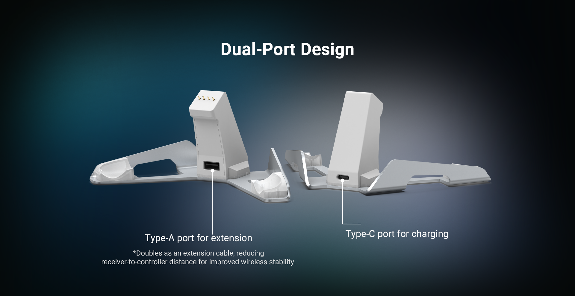 Gamesir cyclone 2 charging station featuring dual-port design
