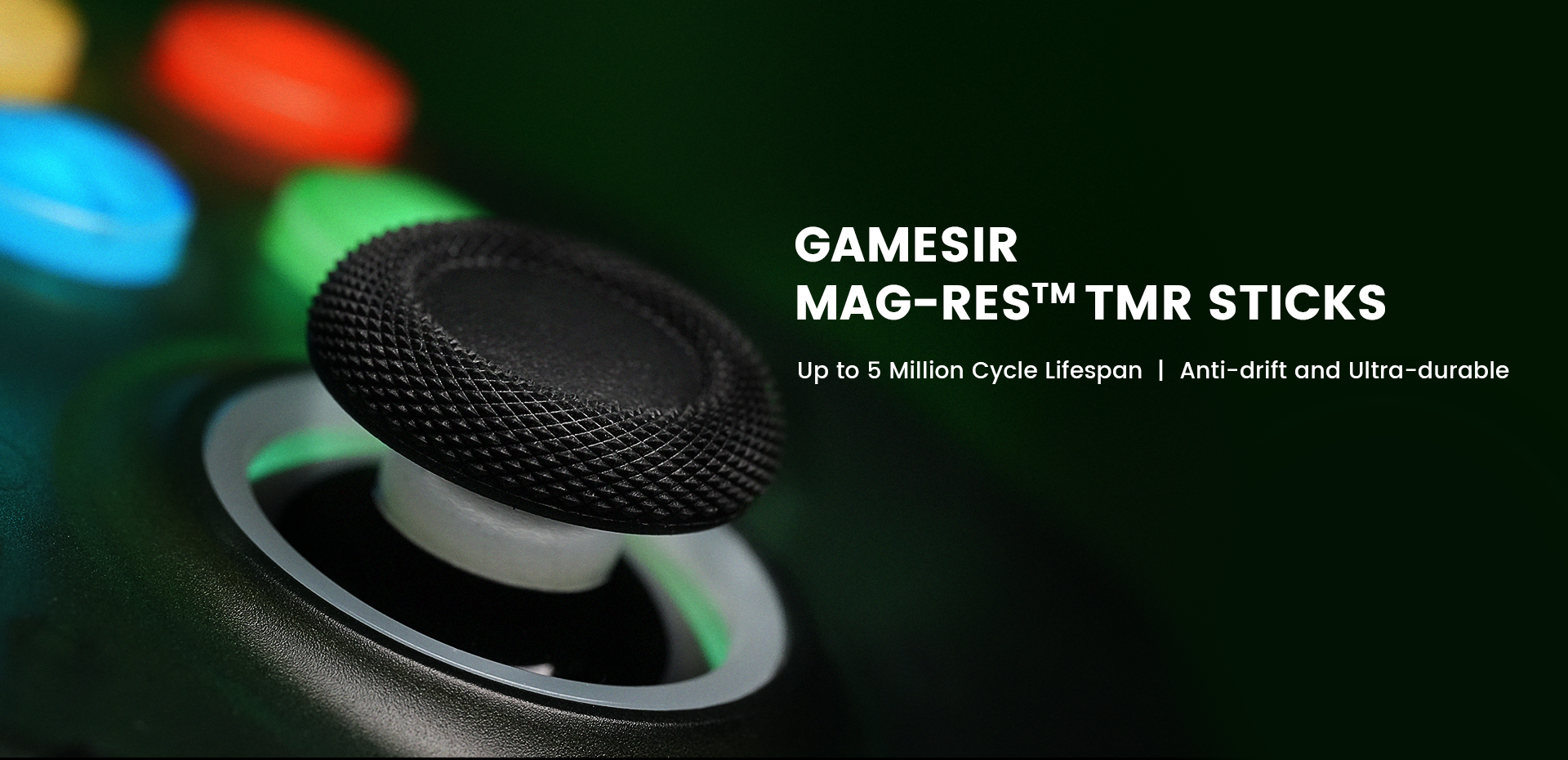 The Anti Stick-Drift Solution: GameSir Mag-Res™ TMR sticks Using GameSir™ non-contact magnetic GameSir Mag-Res™ TMR technology to ensure the sticks never wear down in their lifetime and provide an ultra lifespan of up to 5 million cycles, the T7 Pro prevents stick drift and ensures reliable, durable stick performance.