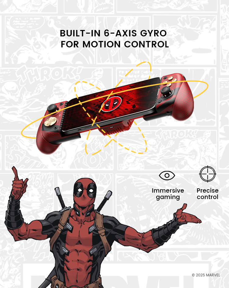 Motion control with built-in 6-axis gyroscope, offers immersive gaming and precise control