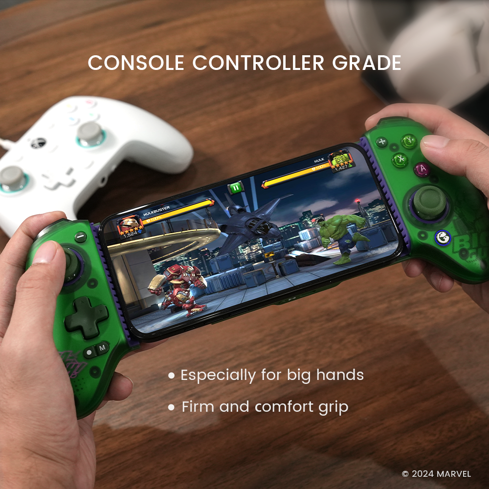 Console controller grade sicks and buttons for exceptional comfort, especially designed for big hands, bringing firm and comfortable grip