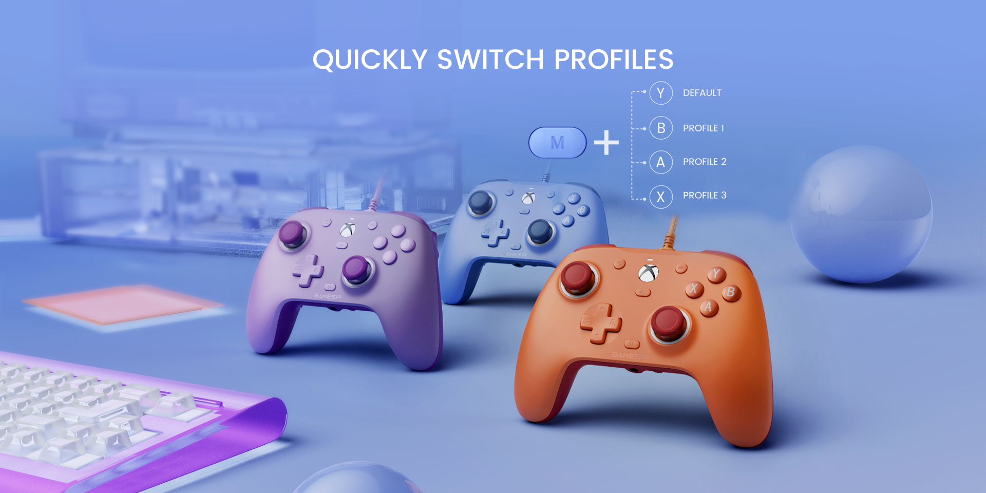 Quick profile switching with simple button combinations for fast game-specific setups