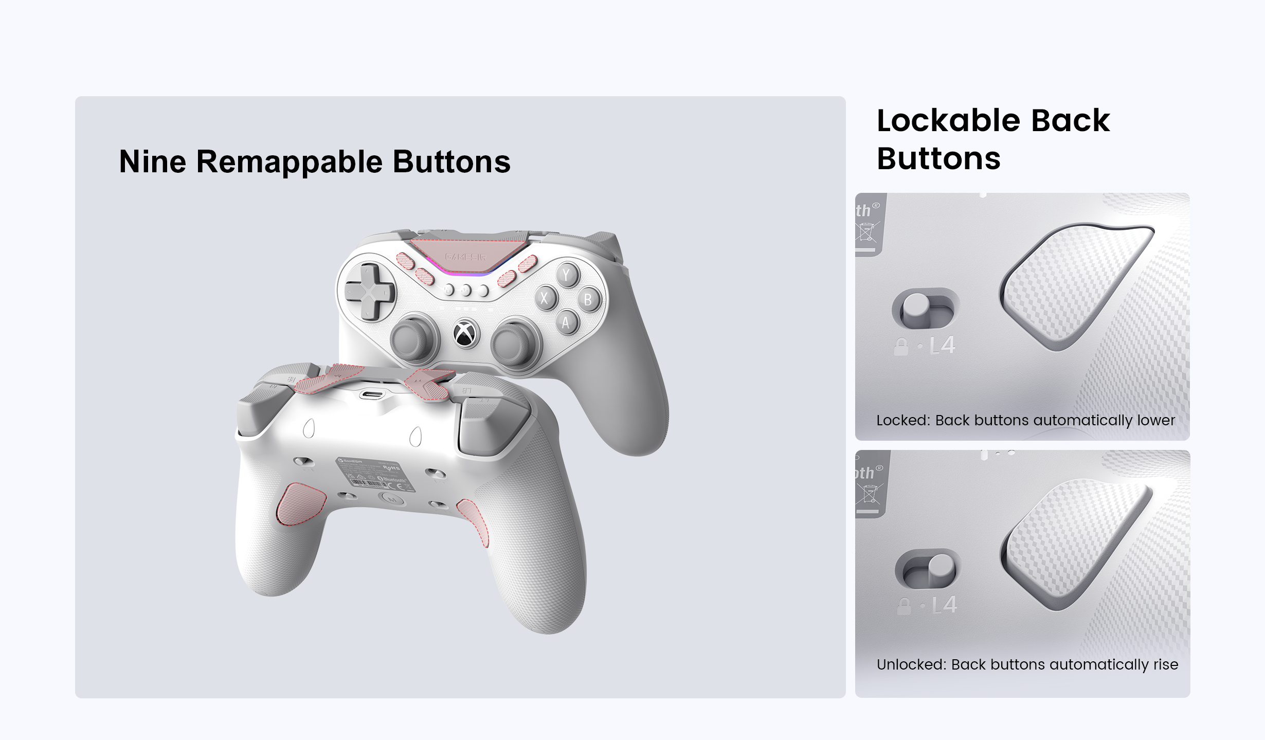 Customize settings via GameSir App on X5 Lite (*only available on Android devices)