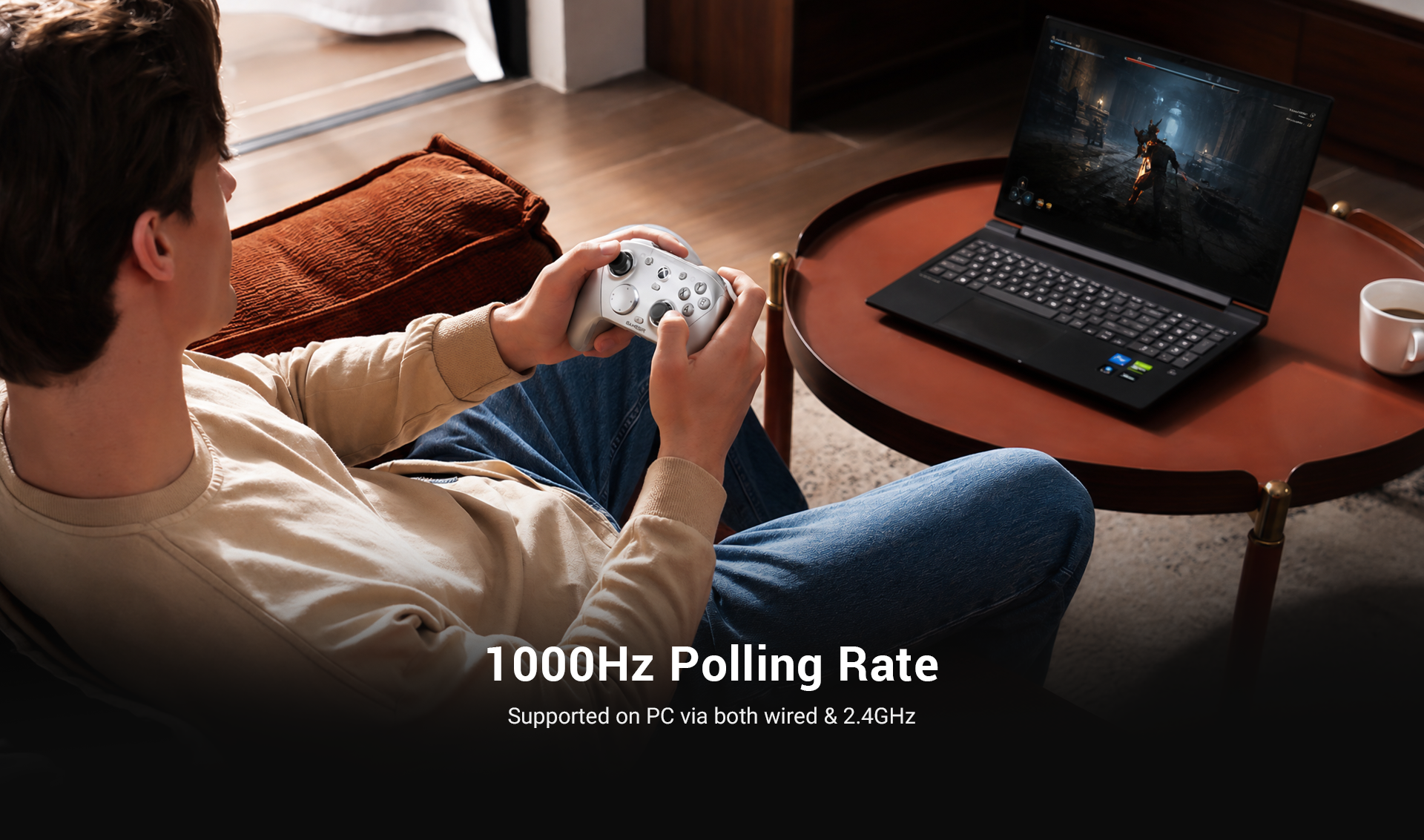 1000Hz Polling RateThe GameSir G7 Pro Metallic Silver delivers ultra-fast responsiveness with a 1000Hz polling rate, supported on PC via both wired and 2.4GHz connections.