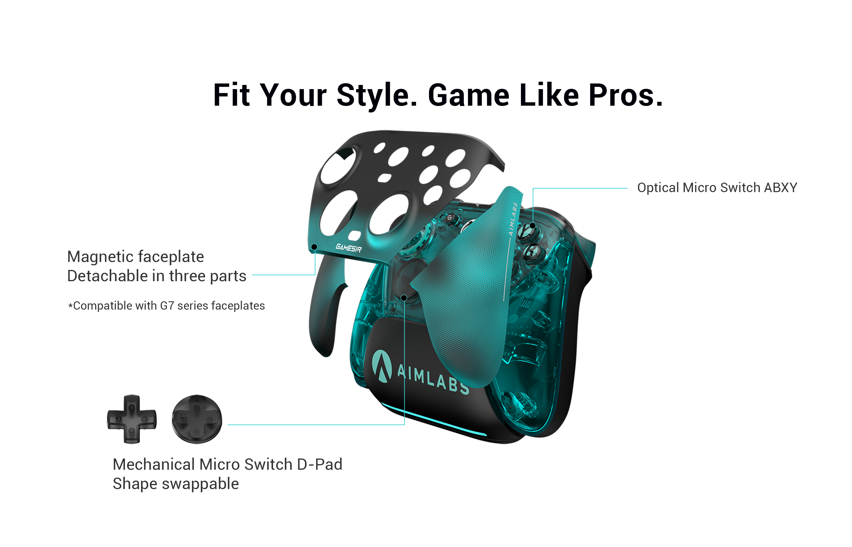 The GameSir G7 Pro is an Aimlabs-licensed,