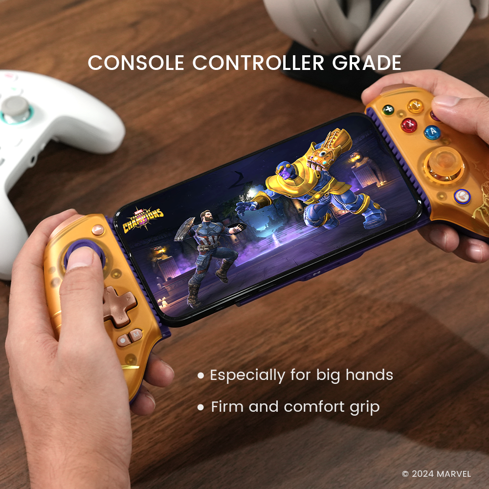 Console controller grade sicks and buttons for exceptional comfort, especially designed for big hands, bringing firm and comfortable grip