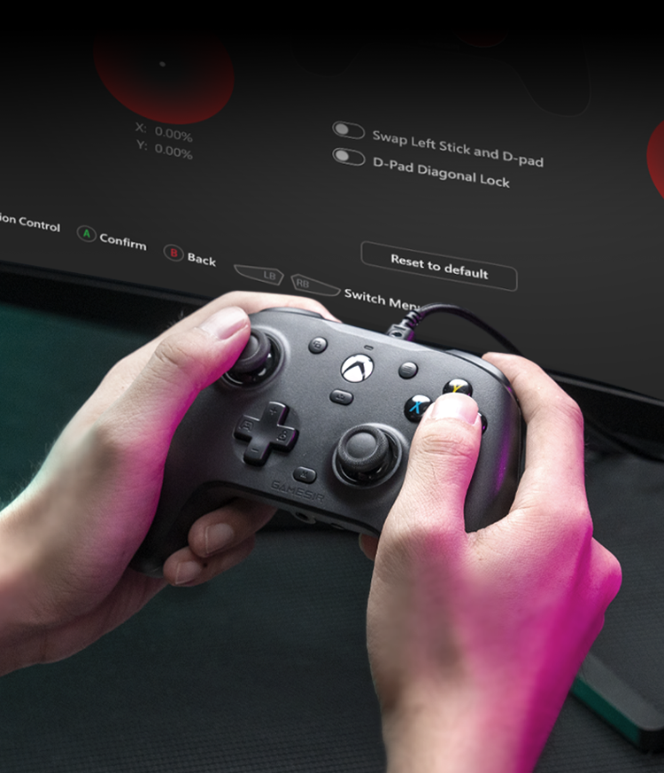 Fully customizable via GameSir Nexus software, offering button mapping, stick & trigger zone adjustments, vibration settings, and exclusive impulse triggers for all games