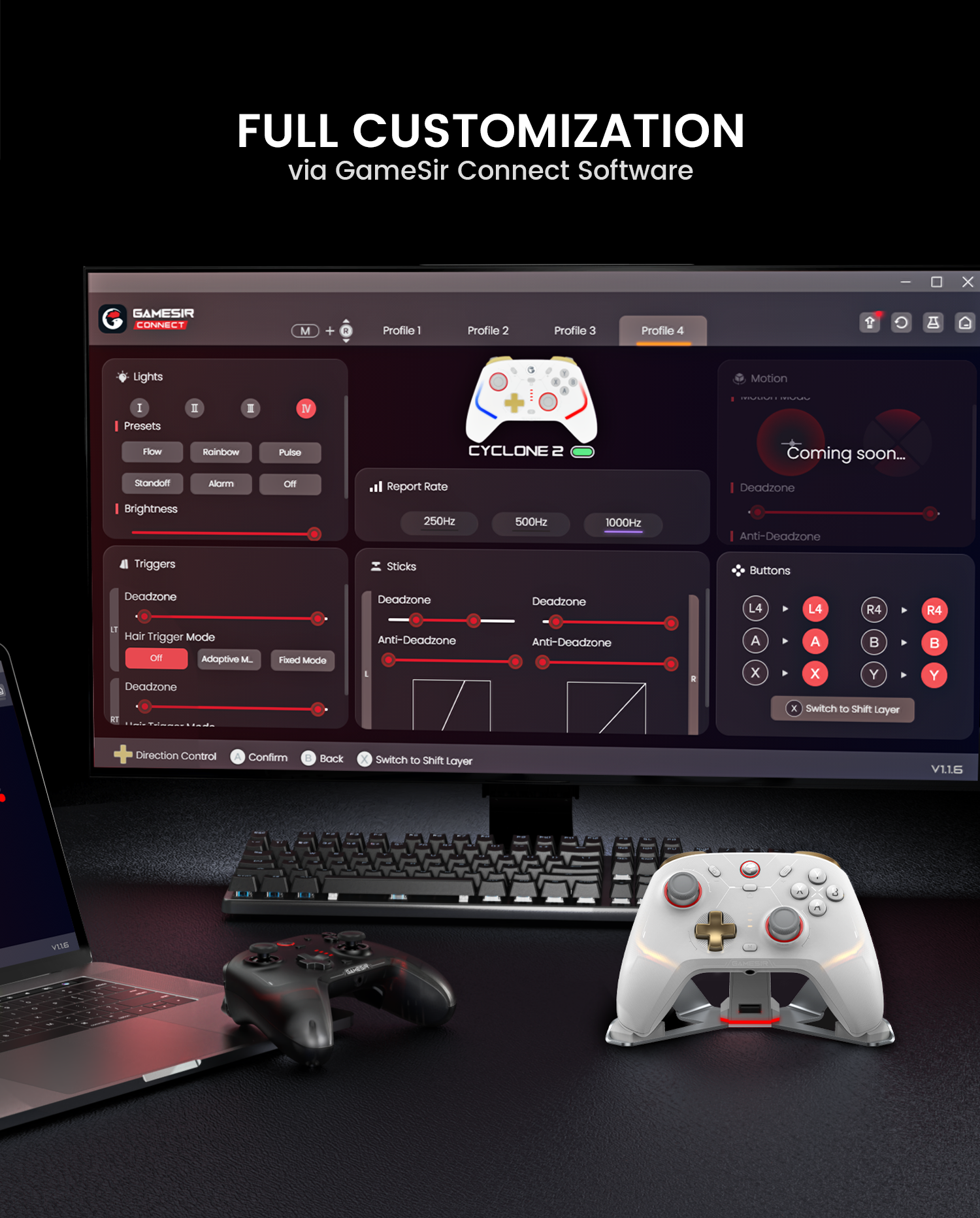 Full customizable via GameSir Connect software
