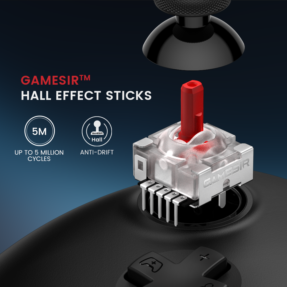 Features Hall Effect sticks and triggers for anti-drift precision and durability