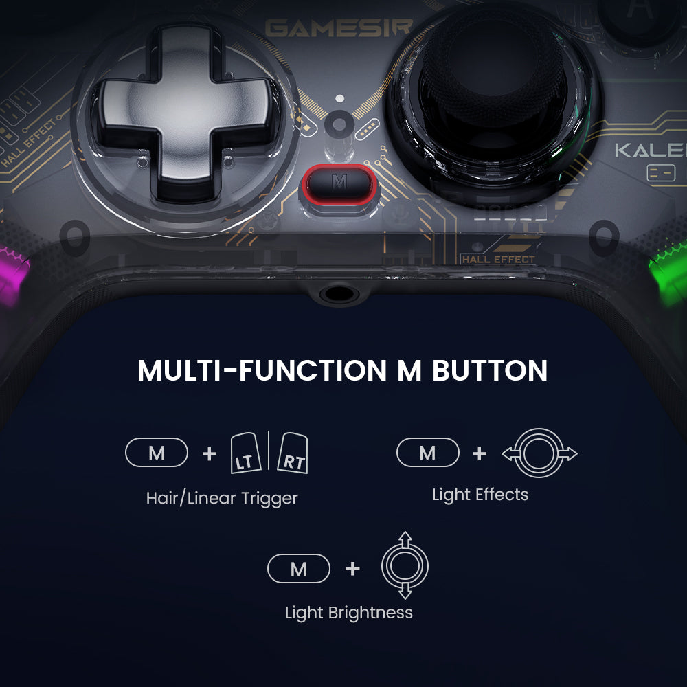 Equipped with multi-function M button, quickly configures settings on-the-fly, easily transit between diverse gaming styles and games