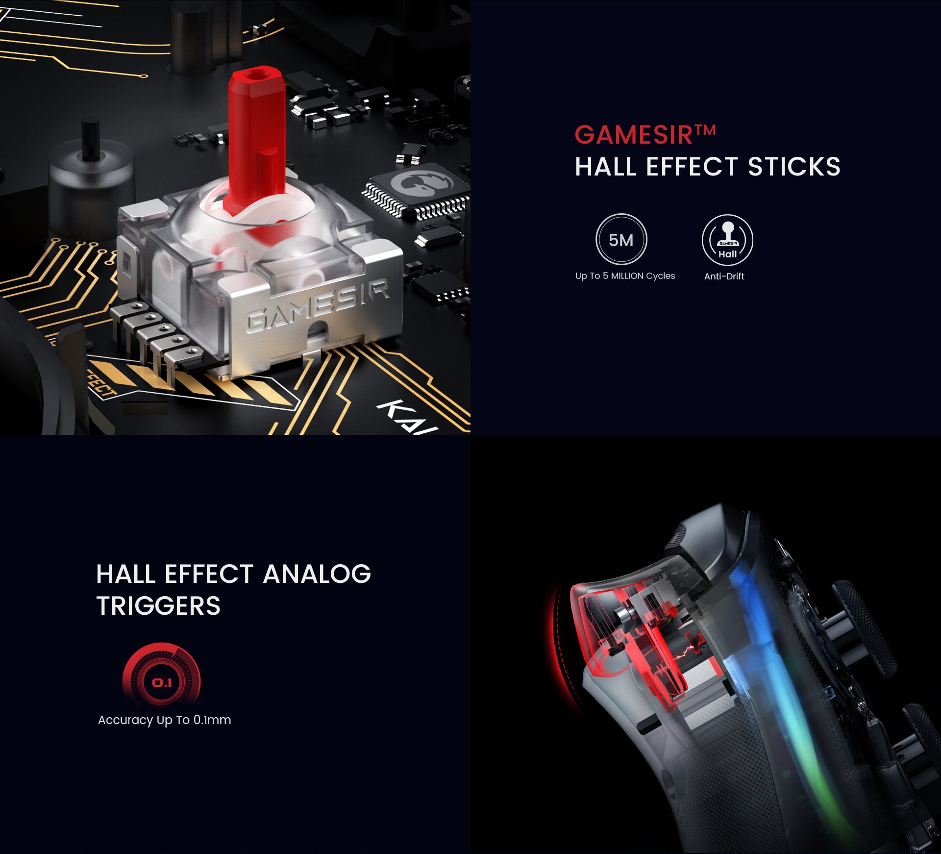 Features Hall Effect sticks and triggers for anti-drift precision and durability