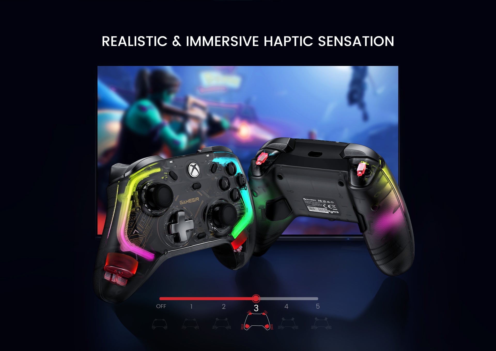 Rumble motors deliver realistic and immersive vibration