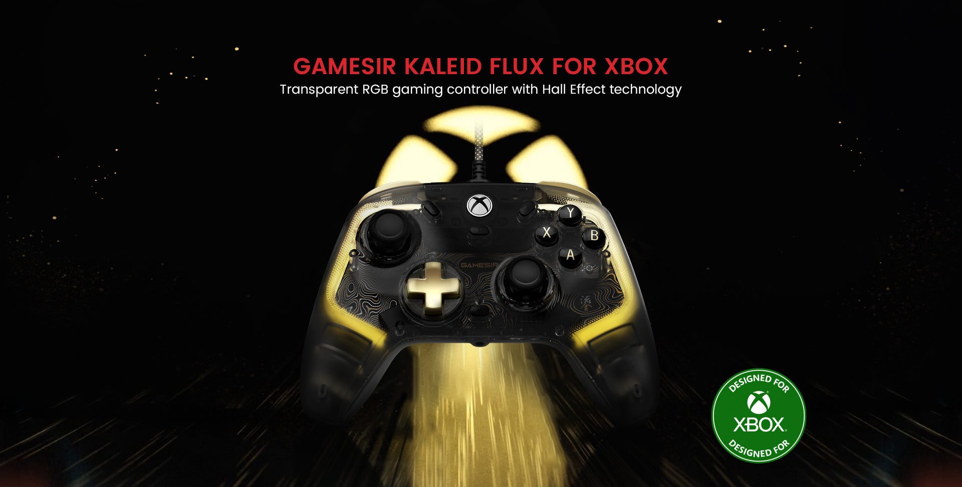 GameSir Kaleid Flux for xbox transparent RGB gaming controller with hall effect technology