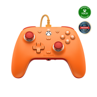 GameSir G7 SE Xbox Wired Controller in vibrant orange with magnetic faceplate and Hall Effect sticks.