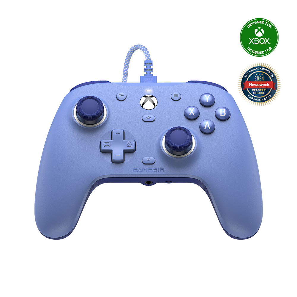 GameSir G7 SE Xbox Wired Controller in Dynamic Blue with magnetic faceplate and Hall Effect sticks.