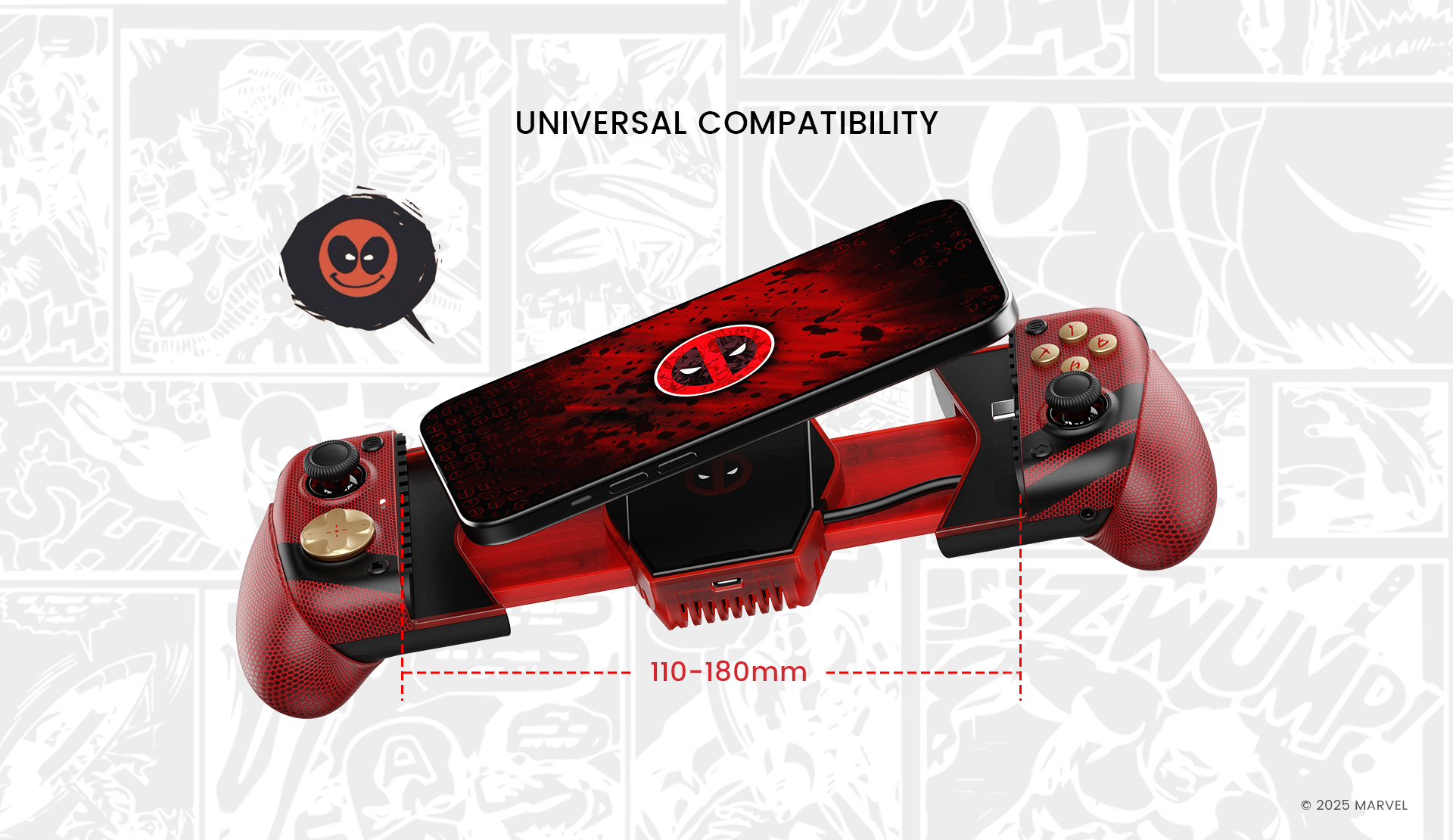 Compatible with Android and iPhone 16/15 series, with phones 110-180mm in length