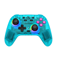GameSir Nova HD Rumble NS Controller in Neon Teal with lighting effects.