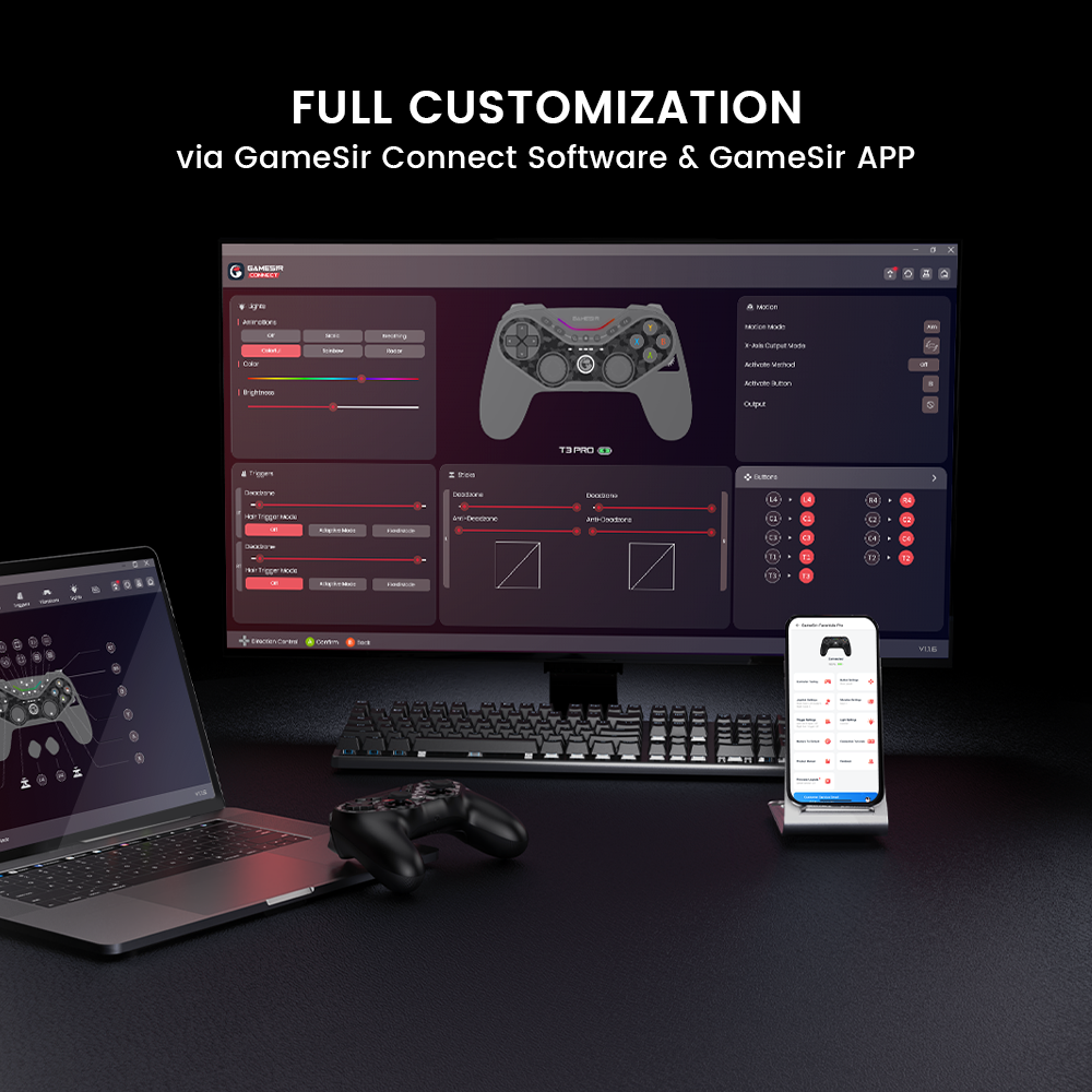 GameSir app for deadzone adjustment/vibration tuning with over-the-air firmware updates