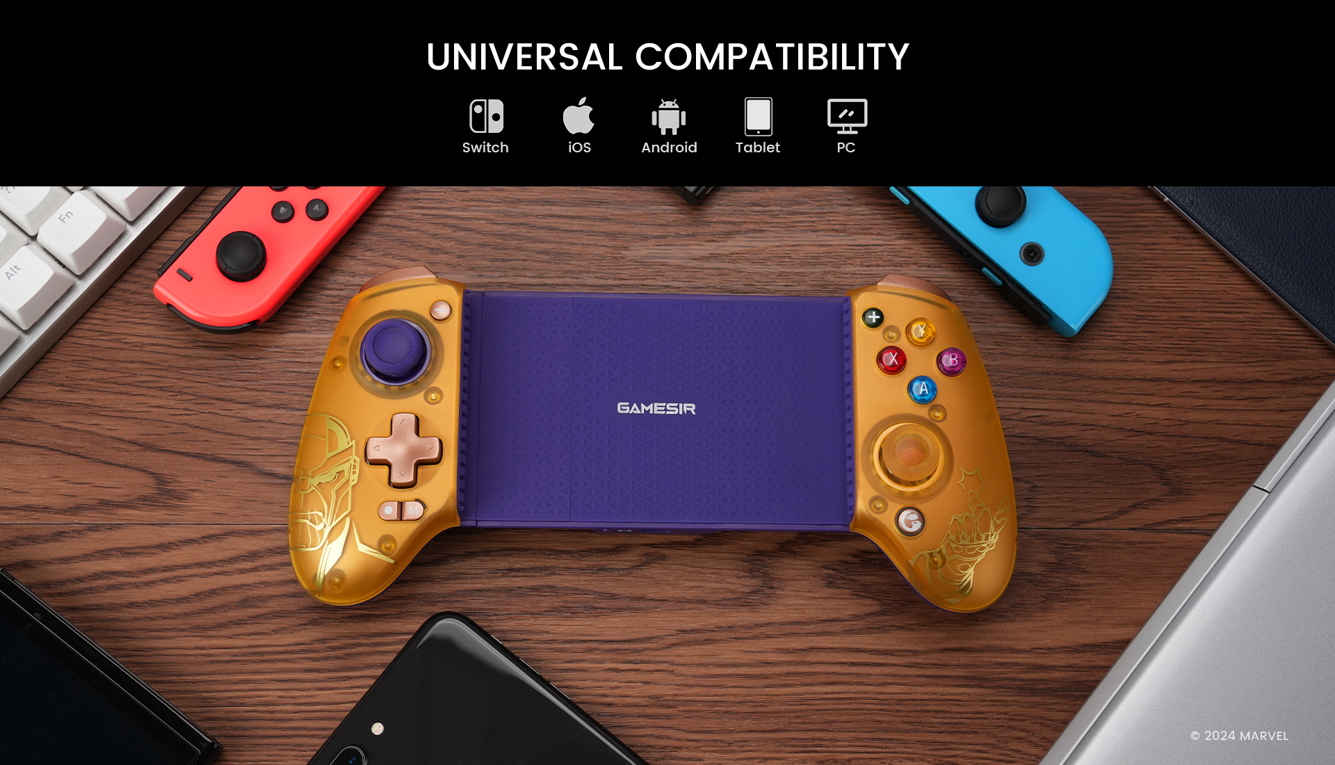 GameSir G8 Plus Thanos Edition Bluetooth Mobile Controller (Limited Edition) 18 Designed for universal compatibility for Switch, iOS, Android, tablets, and PC