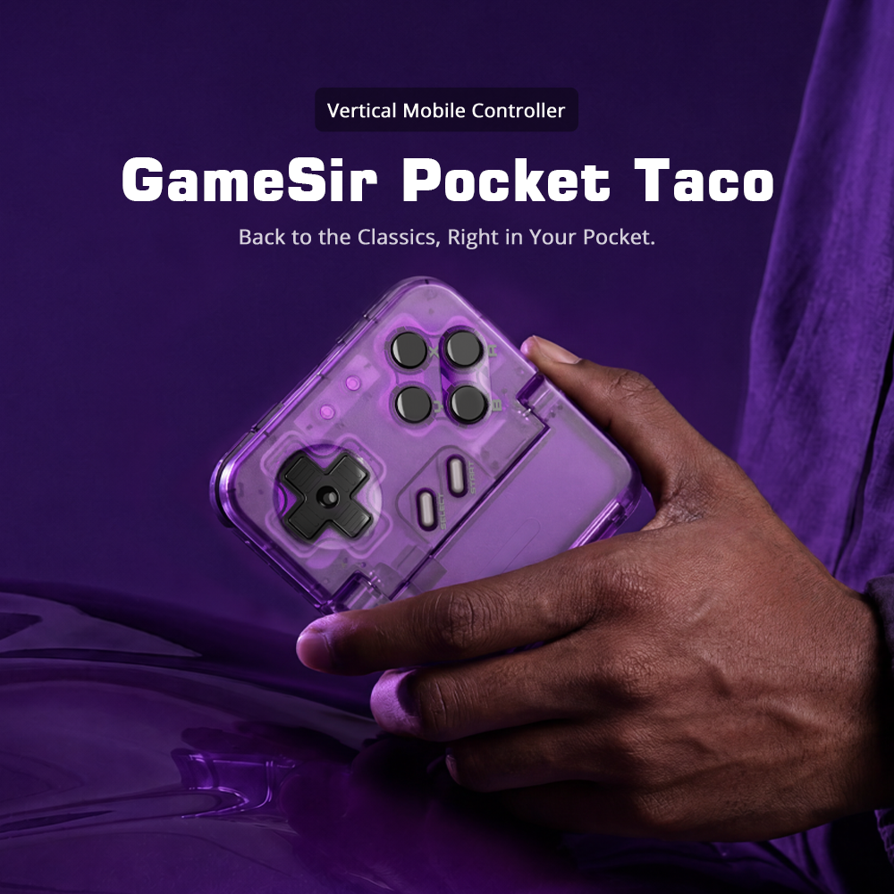 GameSir Pocket Taco The Pocket Taco is a Vertical Mobile Controller, meaning it attaches to the bottom of your phone to create a portrait-oriented layout. This is a departure from the typical 