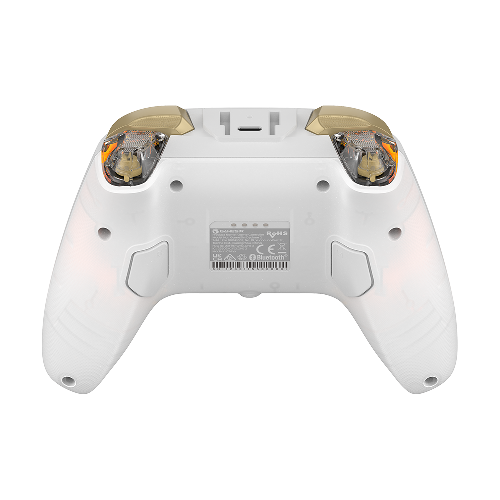 GameSir Cyclone 2 Multiplatform Controller - Phantom White with Mag-Res™ sticks, Hall Effect triggers, and RGB lighting for Switch, PC, Android, iOS.
