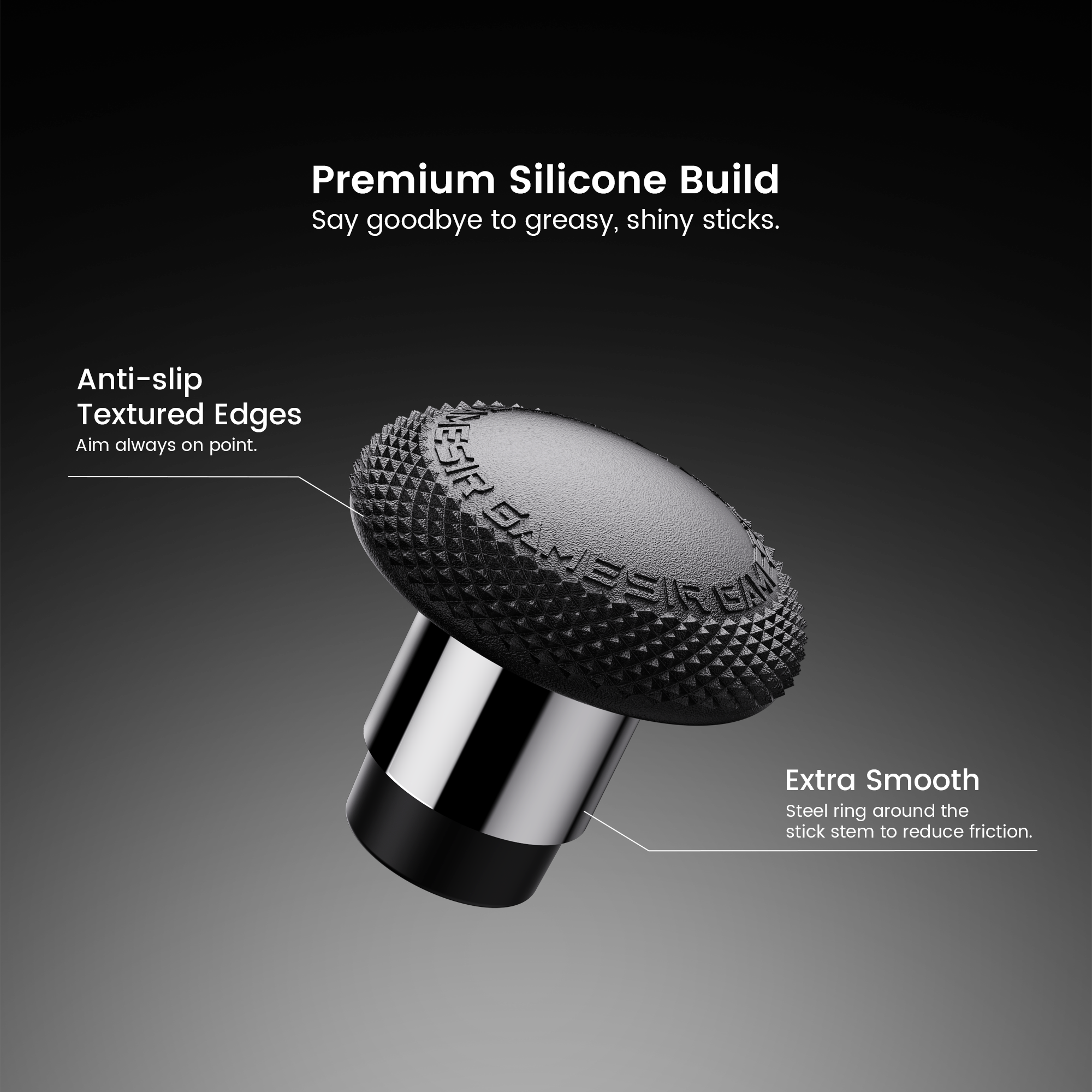 The GameSir Detachable Joystick Caps are premium accessories designed to elevate your gaming experience on GameSir G7 Pro Series and Cyclone 2 controllers. This set features a Premium Silicone Build that eliminates greasy, shiny surfaces for a fresh feel.For maximum performance, the caps include Anti-slip Textured Edges to ensure your aim is always on point, and a Steel Ring around the stick stem for Extra Smooth movement with reduced friction. The package comes with three pairs of caps in different heights and two distinct shapes: a Convex Shape for swift movement and instant response, and a Concave Shape for an ergonomic fit and precision control.