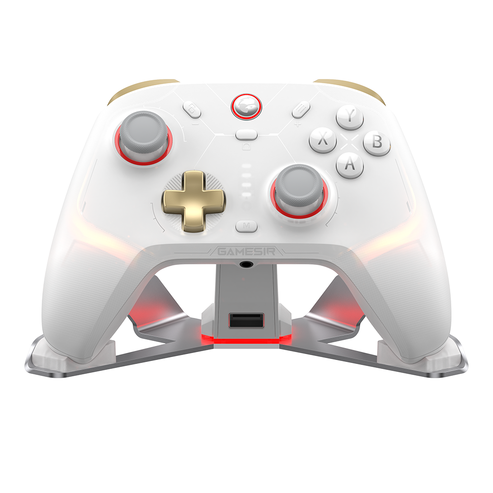 GameSir Cyclone 2 Phantom White multiplatform wireless gaming controller with Mag-Res sticks and customizable RGB lighting