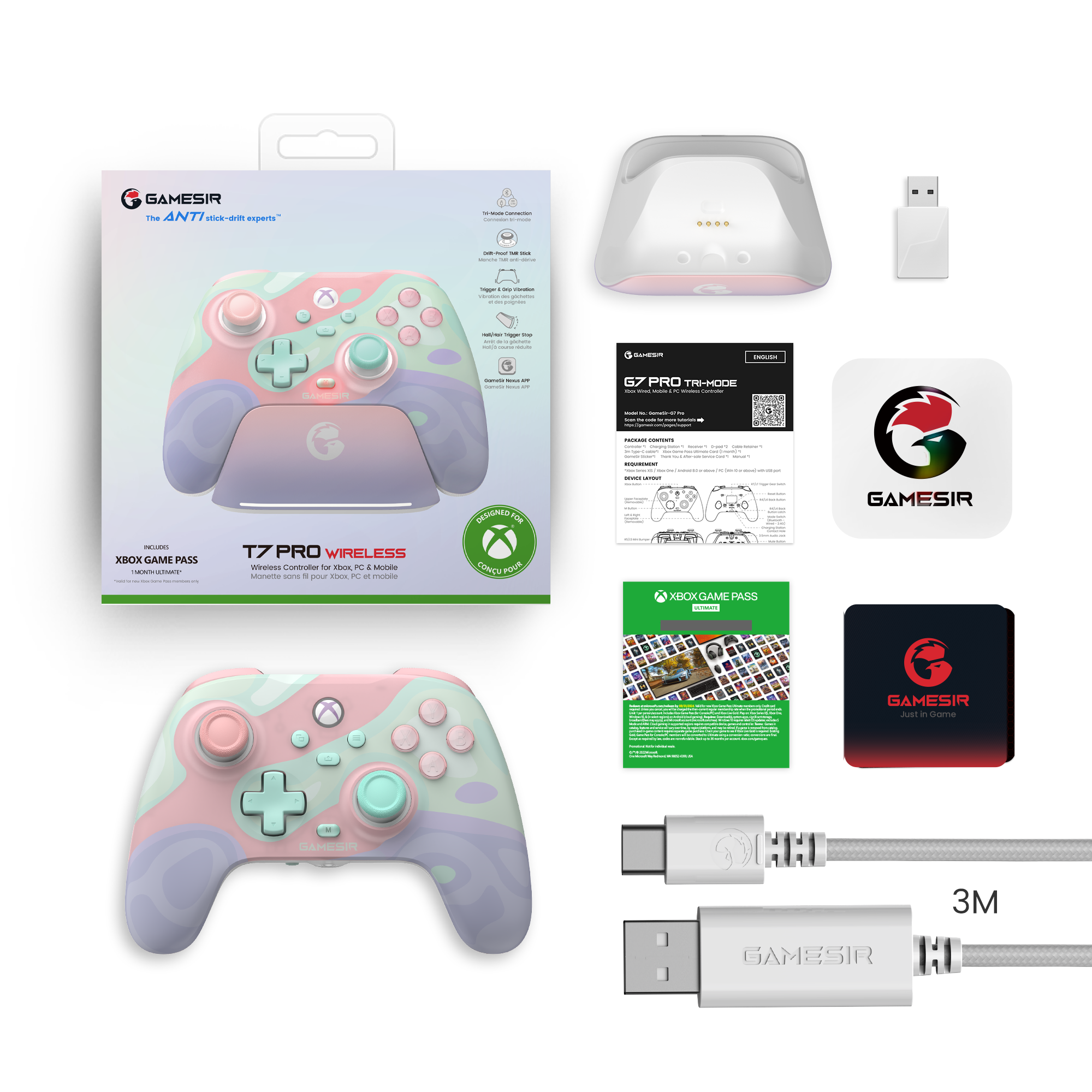GameSir T7 Pro Sugar Whirl Wireless Controller for Xbox